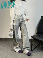 Lunivop Woman Jeans Denim Pants Office Lady Unisex Kpop New Trend Tide Chic Korean Elegant Striped